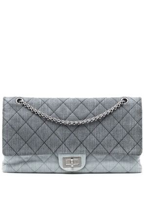CHANEL Pre-Owned 2009-2010 Tricolor Quilted Denim Reissue 2.55 Double Flap 228 shoulder bag - Grey