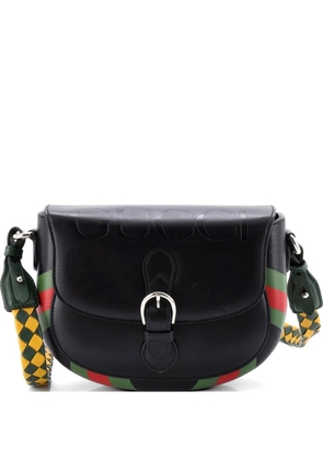 Gucci Pre-Owned Charisma Flap Embossed Leather shoulder bag - Black