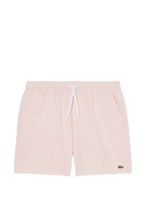 Lacoste striped drawstring swim shorts - Pink