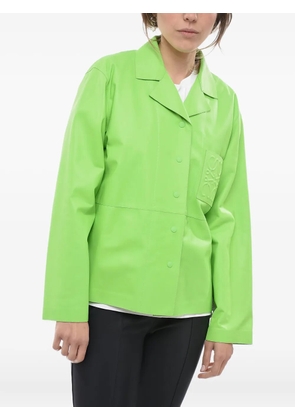 LOEWE embossed-logo leather shirt - Green