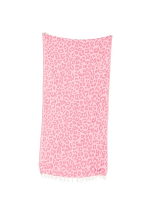 MC2 Saint Barth animal-print fringed beach towel - Pink