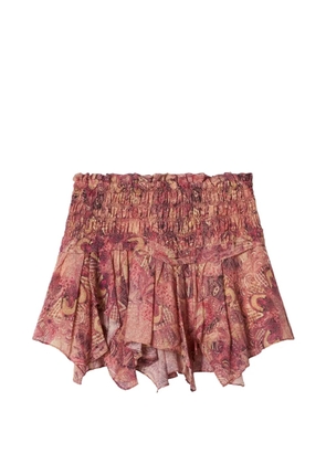 ISABEL MARANT Ceiva mandala-print smocked skirt - Pink