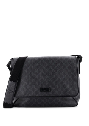 Gucci Pre-Owned Flap Messenger Bag GG Coated Canvas Medium crossbody bag - Black
