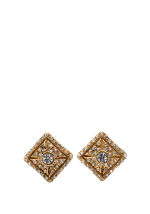 CHANEL Pre-Owned 1970-1980 Gold Plated Strass Diamond Clip On Earrings costume earrings