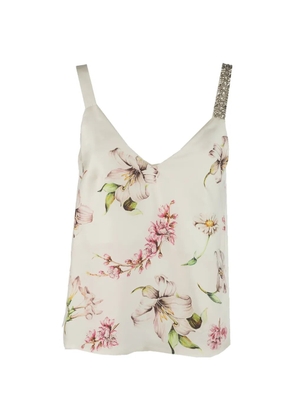CO.GO floral-print silk top - White