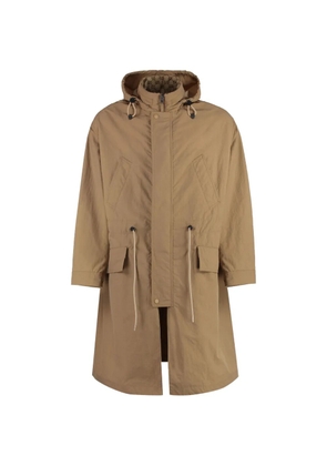 Gucci hooded pattern-detail coat - Neutrals