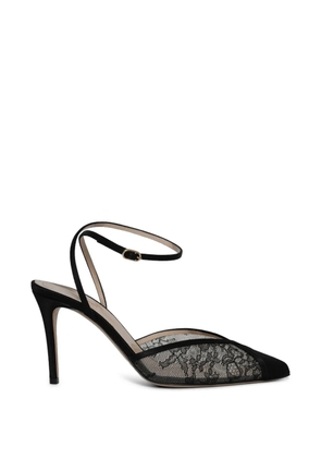 Andrea Wazen Lenny Lace 85 ankle-strap pumps - Black