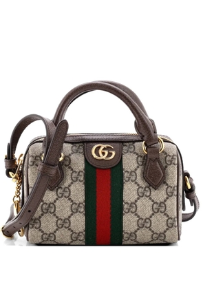 Gucci Pre-Owned Ophidia Convertible Boston Bag GG Coated Canvas Super Mini satchel - Brown