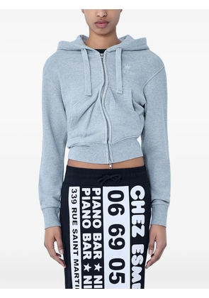 Vaquera Twisted zip-up cotton hoodie - Grey