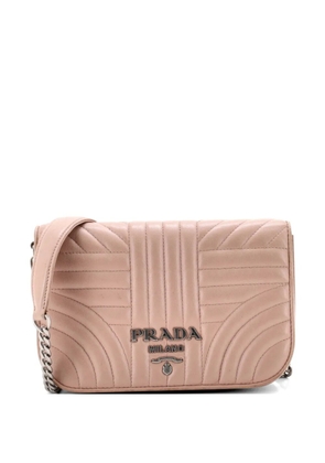 Prada Pre-Owned Chain Flap Diagramme Quilted Leather Small crossbody bag - Neutrals