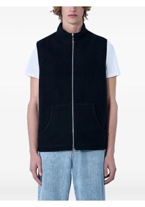 Rier high-neck zip-up wool vest - Black