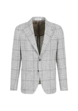 Tagliatore houndstooth single-breasted blazer - White