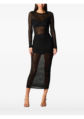 HEVRON Rhea patterned long-sleeve top - Black