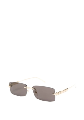 Cartier Eyewear studded rectangle sunglasses - Gold