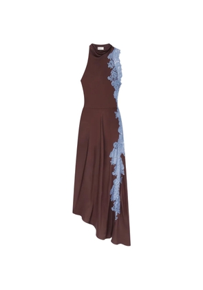 A.L.C. Josephine lace-detail asymmetric dress - Brown