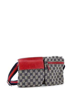 Gucci Pre-Owned Vintage Double GG Canvas with Leather belt bag - Blue