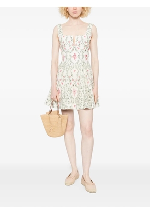 Agua By Agua Bendita floral-print mini dress - Neutrals