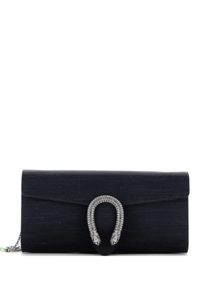 Gucci Pre-Owned Dionysus Chain Clutch Ribbed Satin with Crystals Long shoulder bag - Black