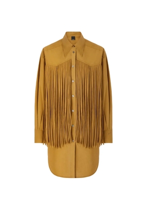 PINKO fringe cotton dress - Neutrals