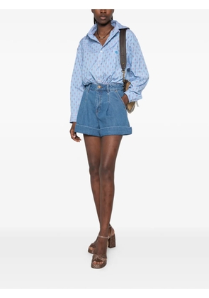 ZIMMERMANN pleated cuffed shorts - Blue