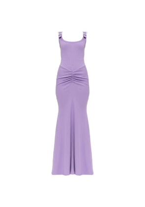 Versace Jeans Couture buckle-straps maxi cotton dress - Purple