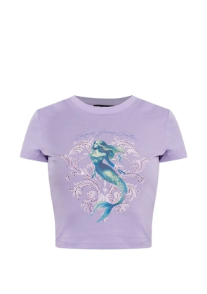 Versace Jeans Couture embellished graphic T-shirt - Purple