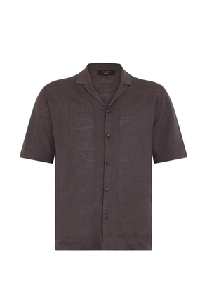 slowear buttoned short-sleeve knitted shirt - Brown