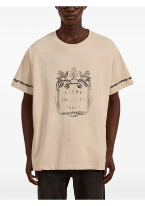 FOUND printed short-sleeve community T-shirt - Neutrals