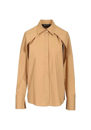 Federica Tosi long-sleeved poplin shirt - Brown