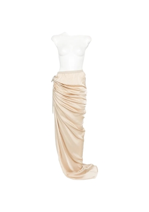 Rick Owens draped asymmetric maxi skirt - Neutrals