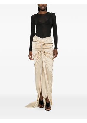 Rick Owens draped asymmetric maxi skirt - Neutrals