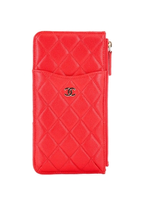 CHANEL Pre-Owned Classic Phone Case Quilted Caviar pouch - Red