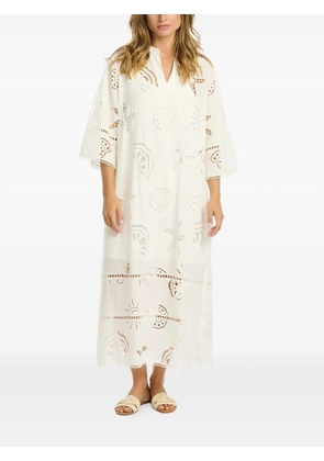 Miss June marine-motif v-neck maxi dress - White