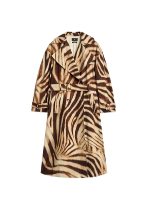 7 For All Mankind zebra-pattern trenchcoat - Neutrals