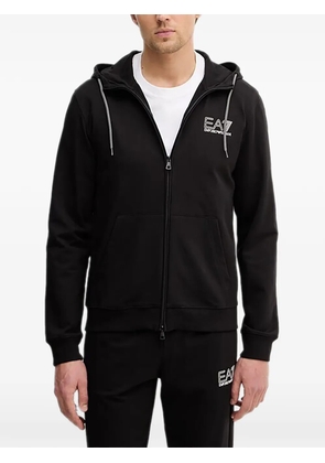 Ea7 Emporio Armani zip hooded tracksuit - Black
