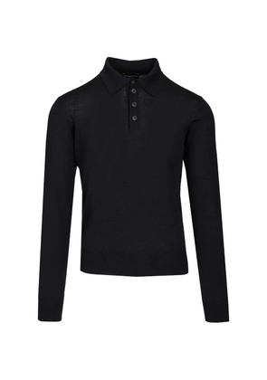 Emporio Armani button polo sweater - Black