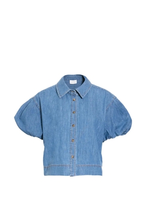 Tanya Taylor Elza puff-sleeve buttoned top - Blue