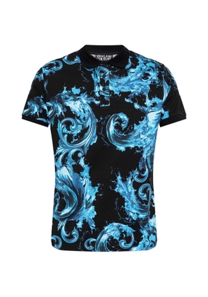 Versace Jeans Couture printed short-sleeve polo shirt - Black