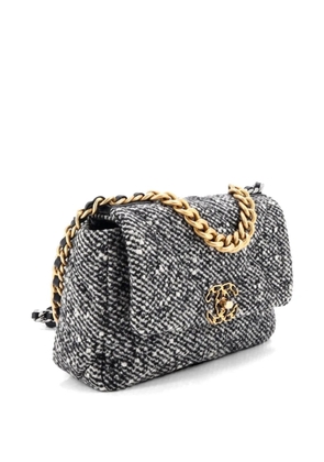CHANEL Pre-Owned 19 Flap Bag Quilted Wool Medium shoulder bag - Black