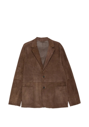 LEATHER AUTHORITY pocket panelled blazer - Brown