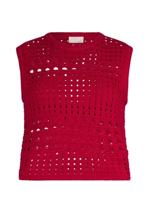 LIU JO crochet round-neck sweater - Red