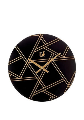 L'OCA NERA geometric-print wall clock - Black