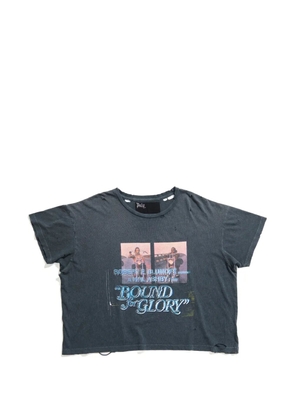 Paly print distressed t-shirt - Grey