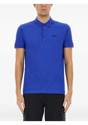 BOSS piqué-weave cotton polo shirt - White