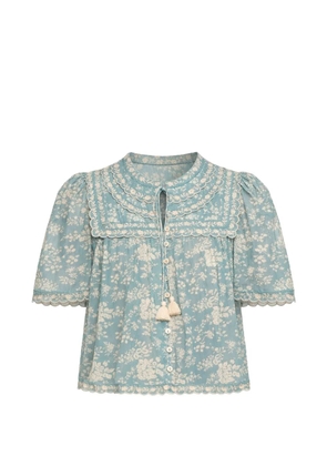 Sea floral lace top - Blue