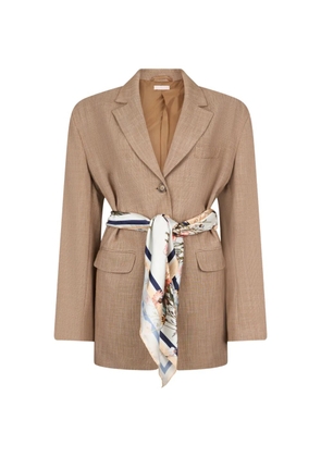 LIU JO scarf blazer - Neutrals