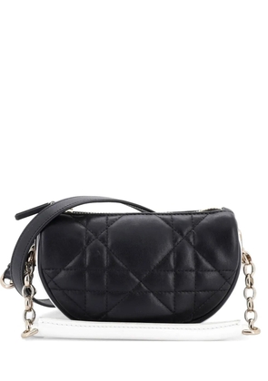 Christian Dior Pre-Owned Vibe Cannage Quilt Lambskin Micro hobo bag - Black
