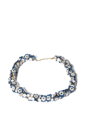Miu Miu metal and leather necklace - Gold