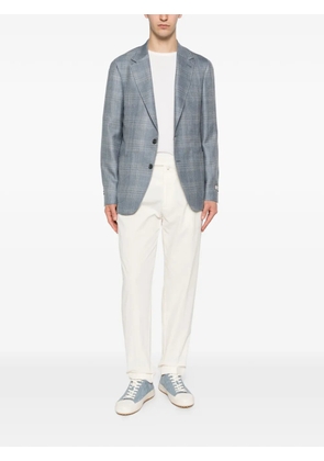 Canali checked two-button blazer - Blue