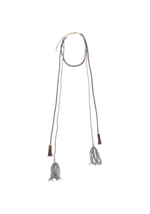 Antonelli Daphne tassel beaded necklace - Grey